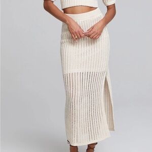 Saltwater LUXE Cream Crochet Maxi Skirt